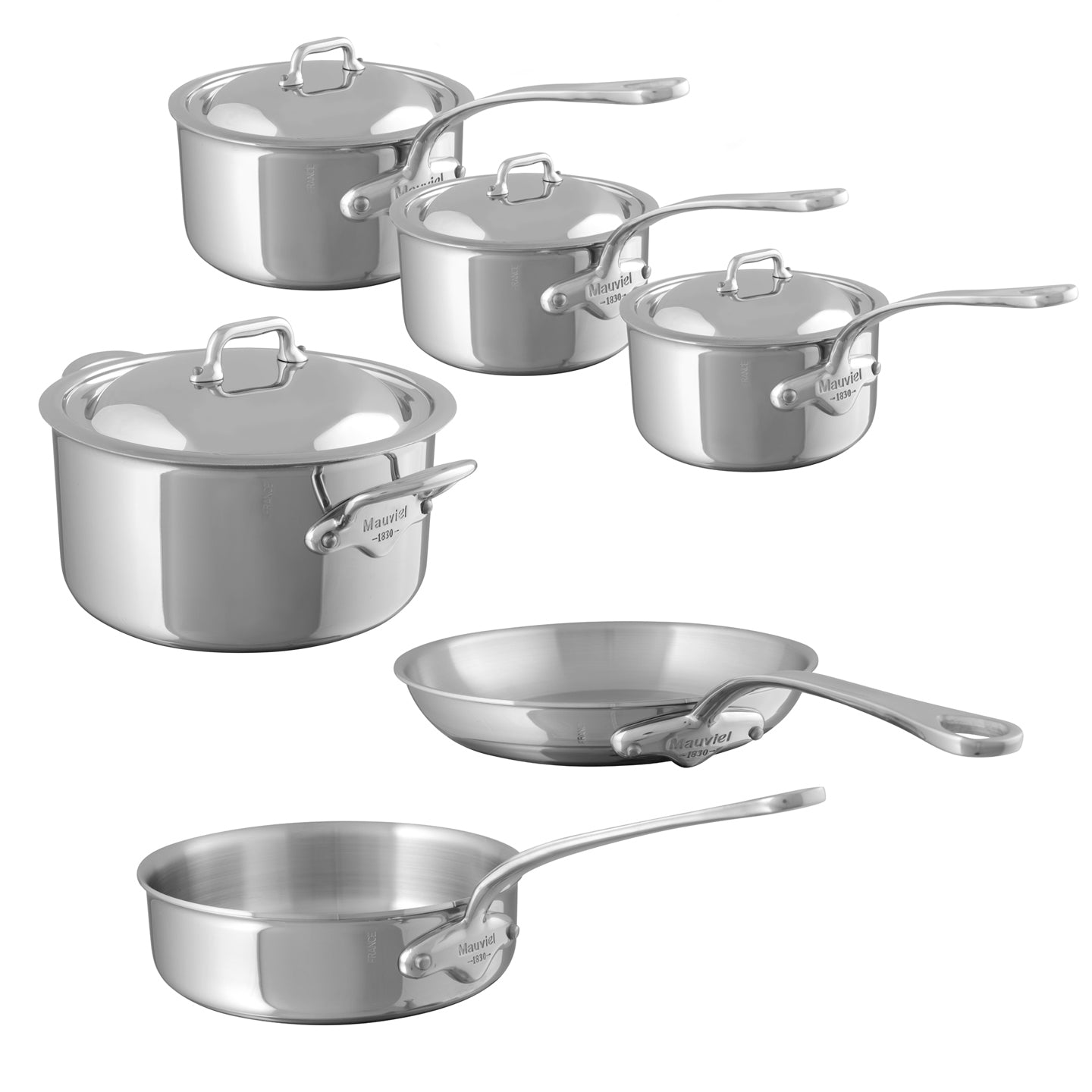 Mauviel M'COOK B 5-Ply Polished Stainless Steel Sauce Pan With Lid