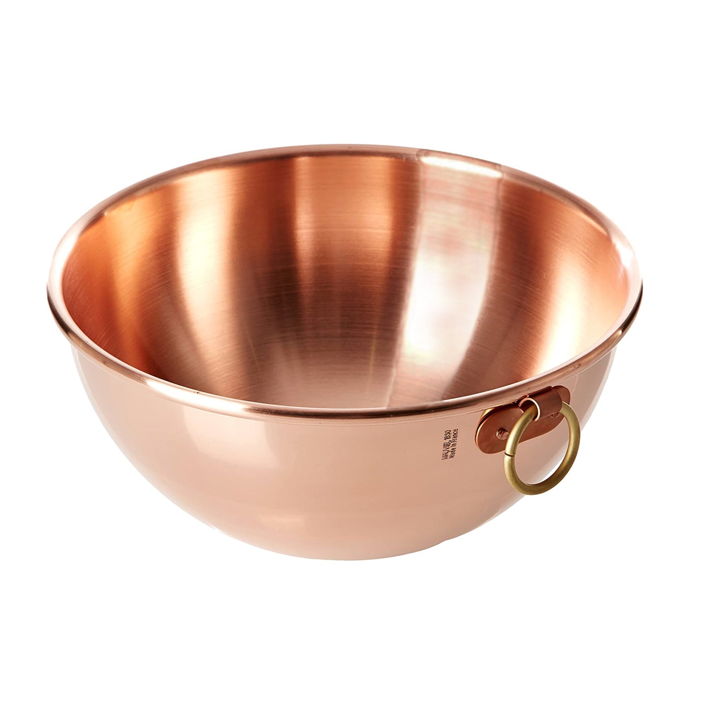 12-1/8 Vintage Copper Mixing Bowl with Rolled Rim and Handle. 2lb