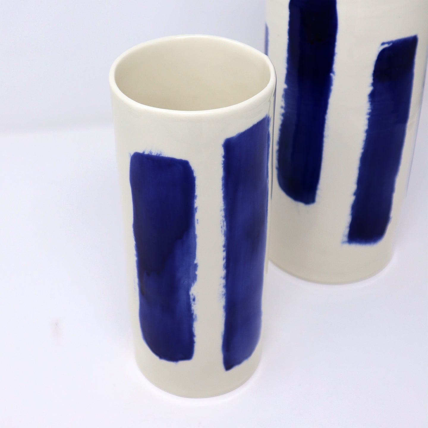 Bertozzi Brushed Vase / Porcelain / 20cm / Blue *