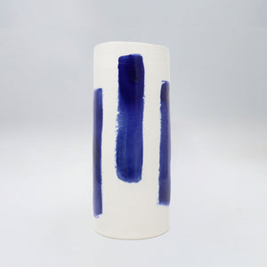 Bertozzi Brushed Vase / Porcelain / 25cm / Blue *