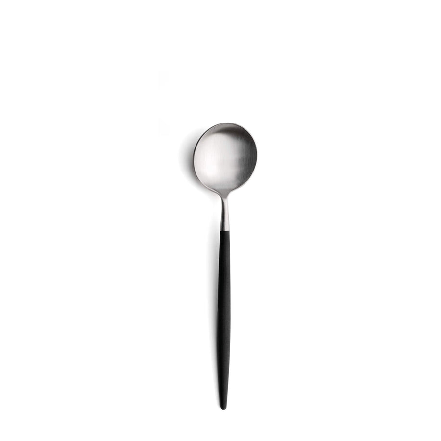 Cutipol Goa Dessert Spoon / Black and Stainless Steel