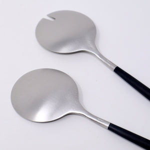 Cutipol Goa Salad Servers / Gift Bag / Black & Stainless Steel