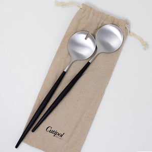 Cutipol Goa Salad Servers / Gift Bag / Black & Stainless Steel