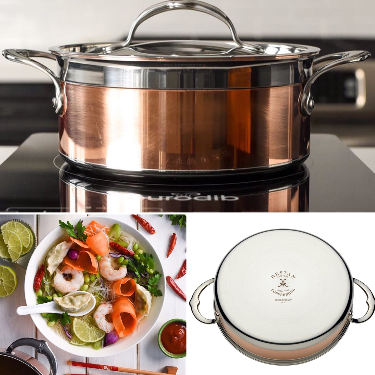 Hestan CopperBond Induction Copper Soup Pot with Lid