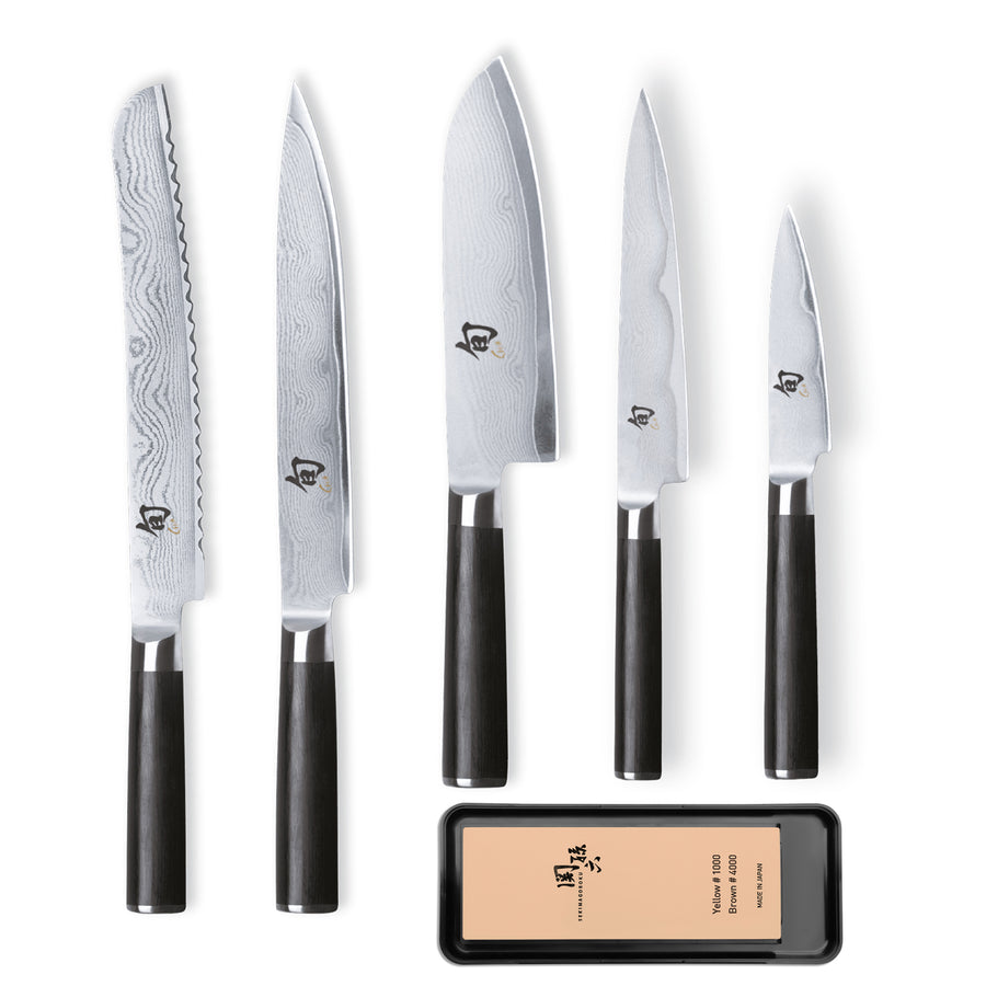 Kai Shun Classic 5 Knife and Whetstone Set