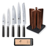 Kai Shun Classic 5 Knife, Whetstone and Block Set / Walnut Block