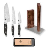 Kai Shun Nagare 3 Knife, Whetstone and Block Set / Walnut Block