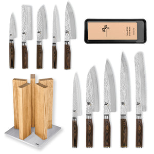 Kai Shun Premier 10 Knife, Whetstone and Block Set / Oak Block