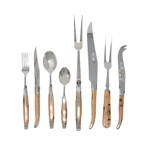 Laguiole en Aubrac 28-Piece Cutlery Set with Canteen / Juniper Handle