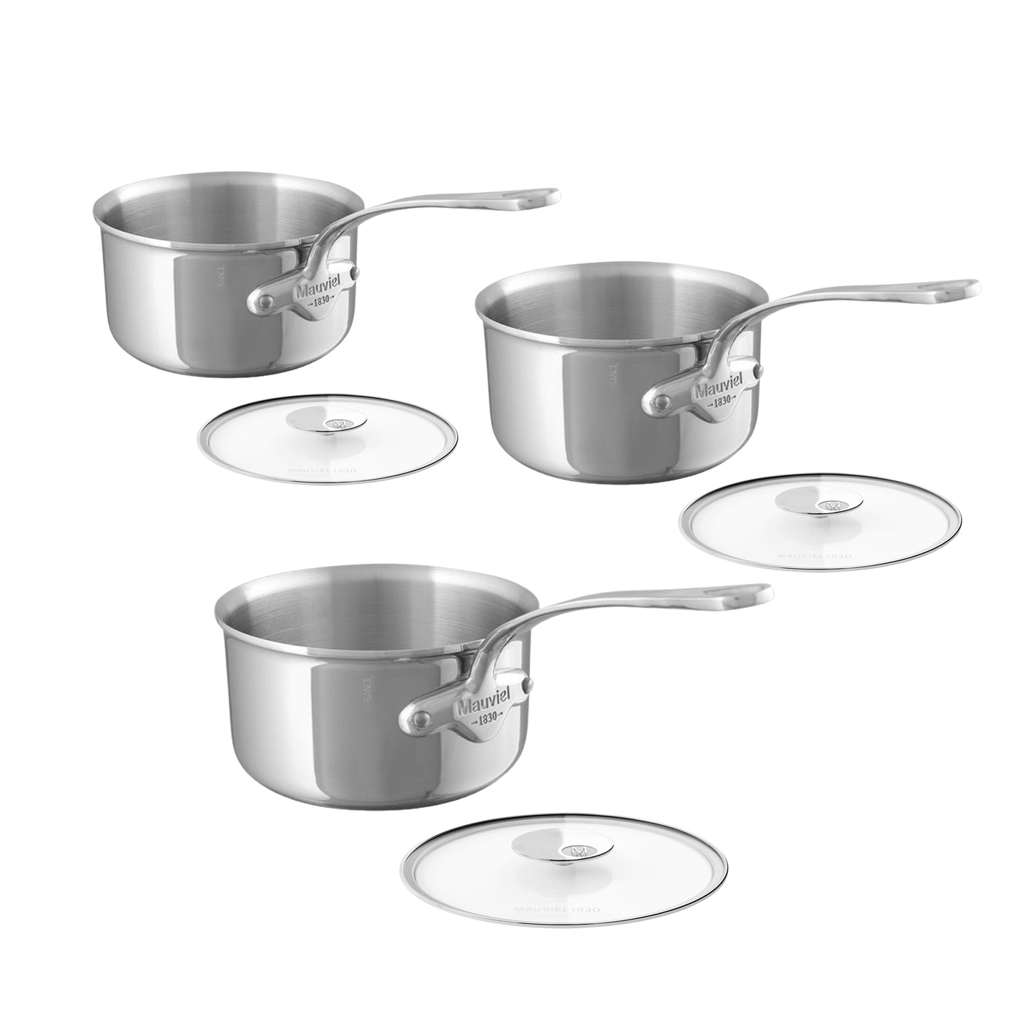 Mauviel M'Urban4 3 Piece Saucepan Set with Glass Lids