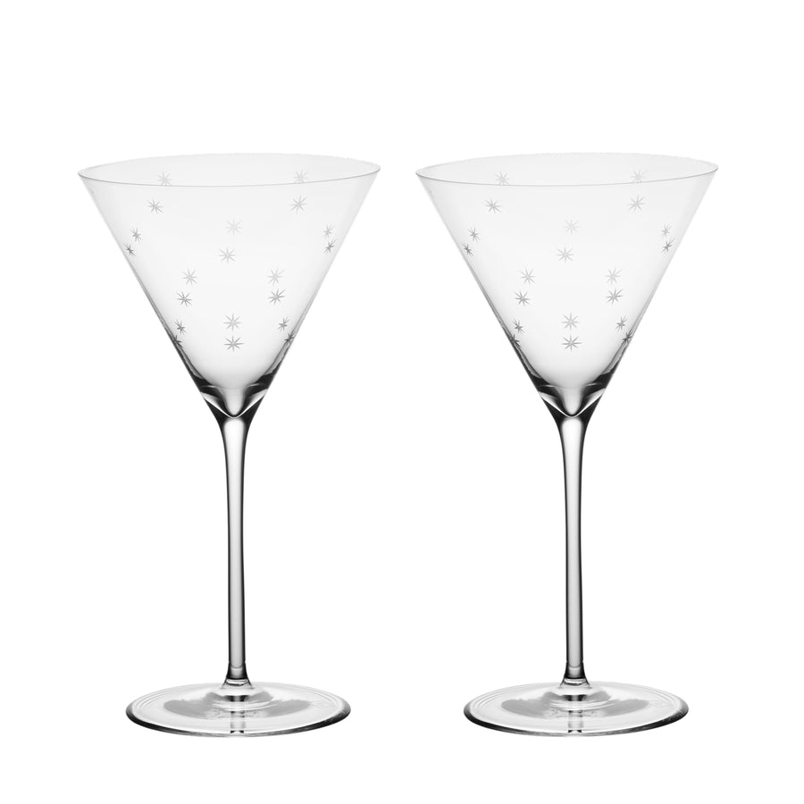 Richard Brendon Star Cut Martini Glass / Set of 2 **