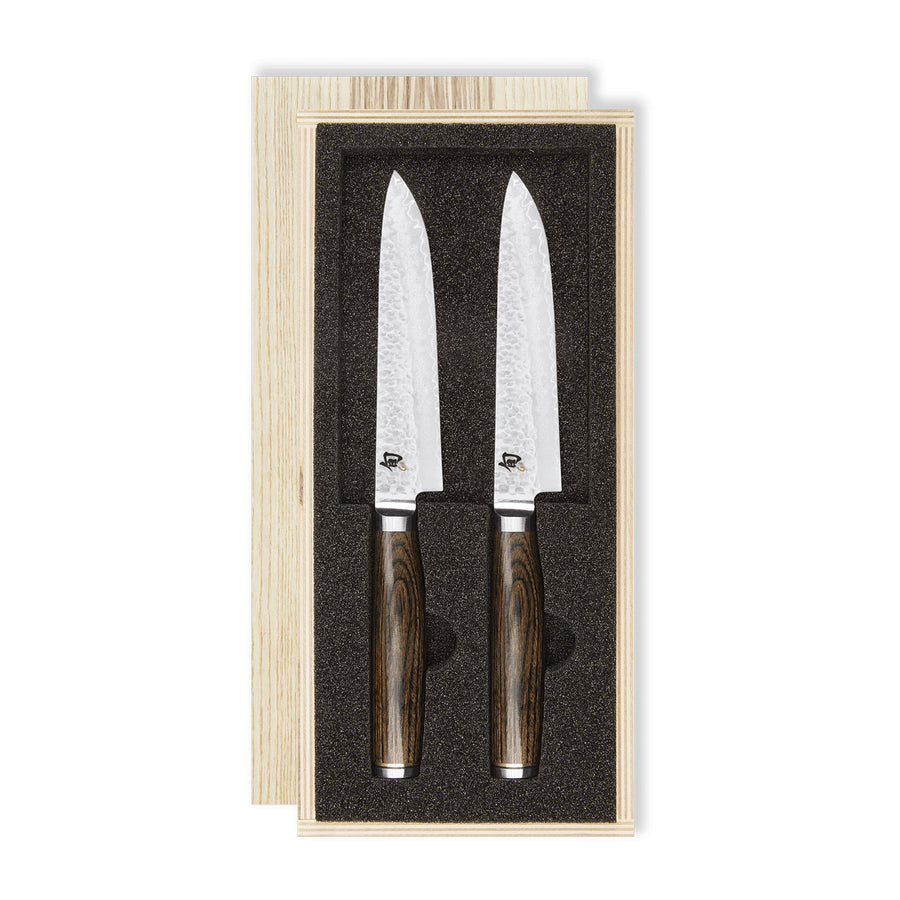 Laguiole en Aubrac Luxury 4-Piece Set with 2 Fully Forged Steak Knives and 2 Forks with Zebu Bone Handles