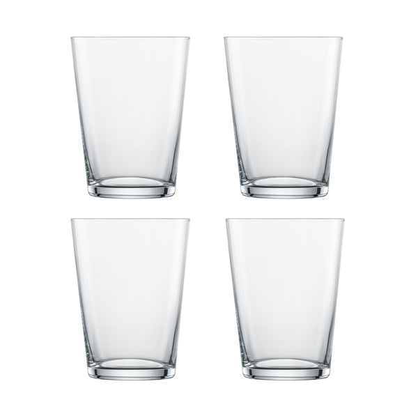 Water glass, Groove, Clear, Set of 4 pcs, Handmade - Nicolas Vahé